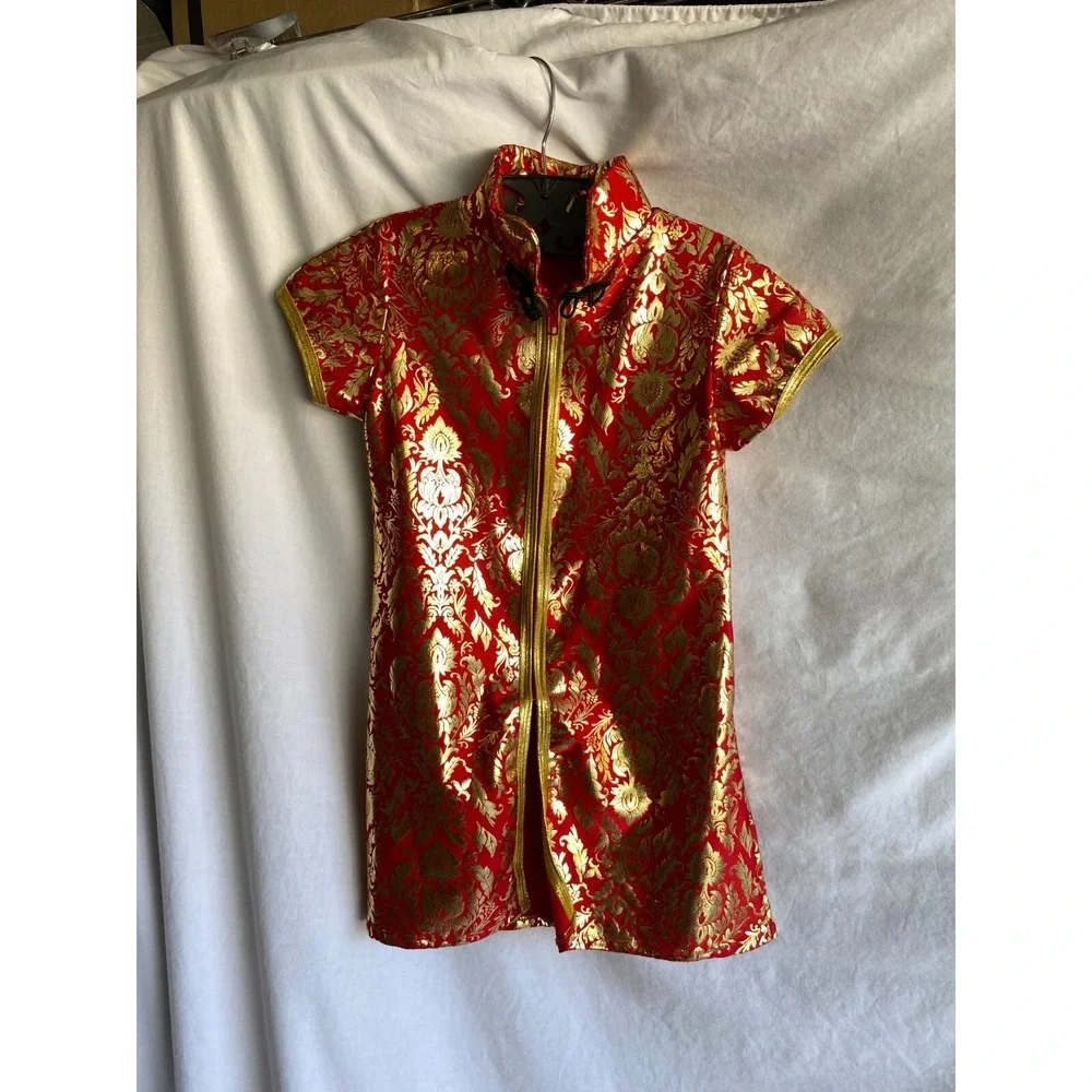 Georgie Girl Costumes Shirt Top Red‎ Gold Child M Nutcracker Hallloween